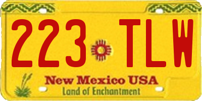 NM license plate 223TLW