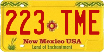 NM license plate 223TME