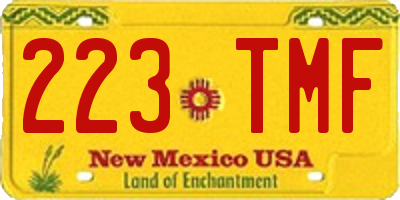 NM license plate 223TMF