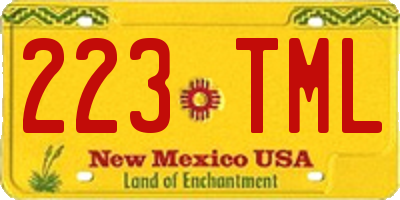 NM license plate 223TML