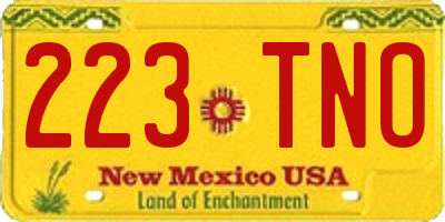 NM license plate 223TNO