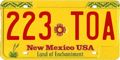 NM license plate 223TOA