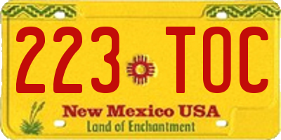 NM license plate 223TOC