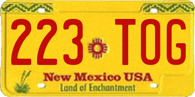 NM license plate 223TOG