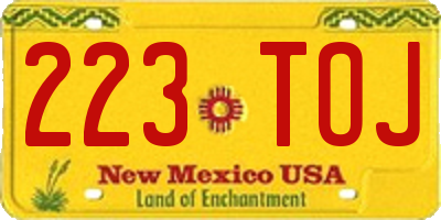NM license plate 223TOJ