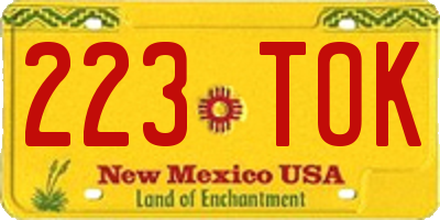 NM license plate 223TOK