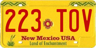 NM license plate 223TOV