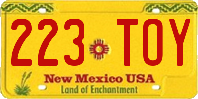 NM license plate 223TOY