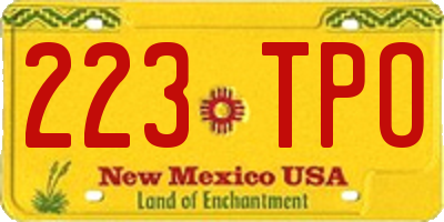 NM license plate 223TPO