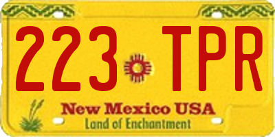NM license plate 223TPR