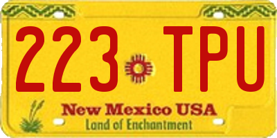 NM license plate 223TPU