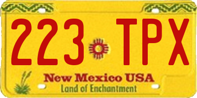 NM license plate 223TPX