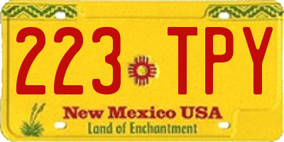NM license plate 223TPY