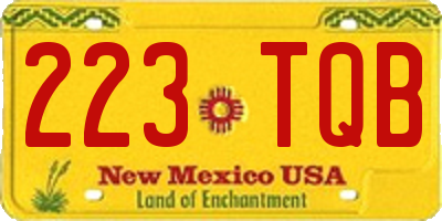NM license plate 223TQB