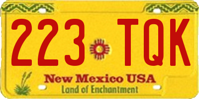 NM license plate 223TQK