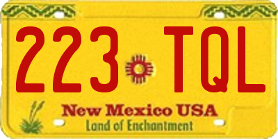 NM license plate 223TQL