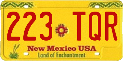 NM license plate 223TQR