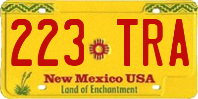 NM license plate 223TRA