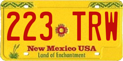 NM license plate 223TRW