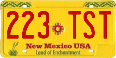 NM license plate 223TST