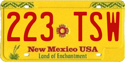 NM license plate 223TSW