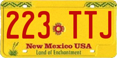 NM license plate 223TTJ