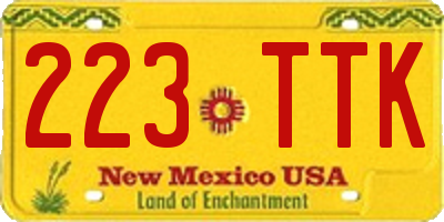 NM license plate 223TTK
