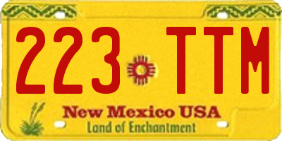 NM license plate 223TTM