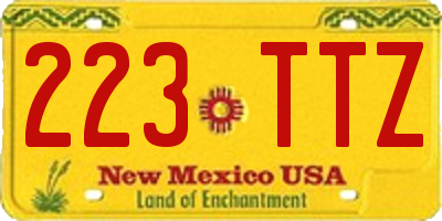 NM license plate 223TTZ