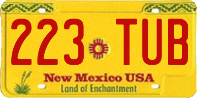 NM license plate 223TUB