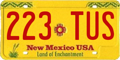 NM license plate 223TUS