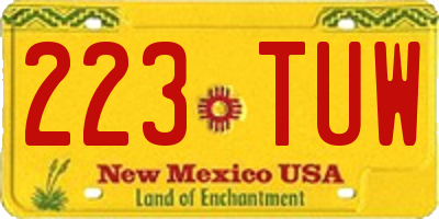 NM license plate 223TUW