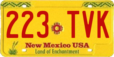 NM license plate 223TVK