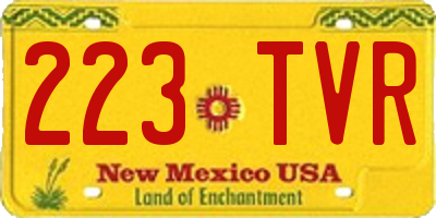 NM license plate 223TVR