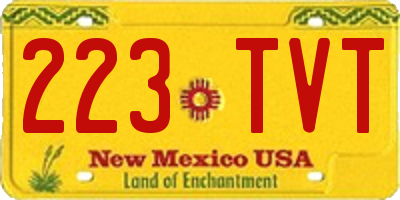NM license plate 223TVT