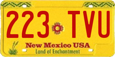 NM license plate 223TVU