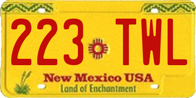 NM license plate 223TWL