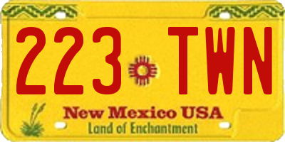 NM license plate 223TWN
