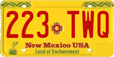 NM license plate 223TWQ