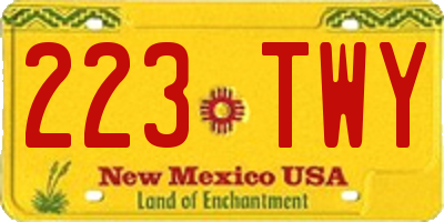 NM license plate 223TWY
