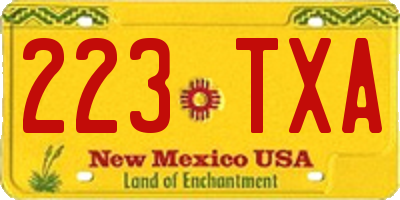 NM license plate 223TXA