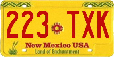 NM license plate 223TXK