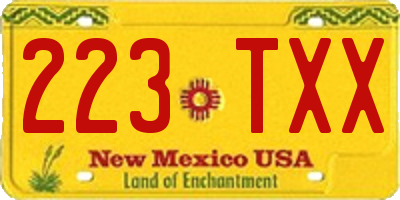NM license plate 223TXX