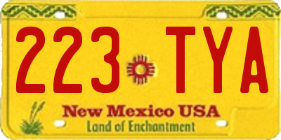 NM license plate 223TYA