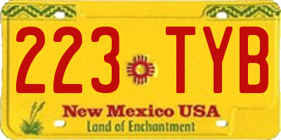 NM license plate 223TYB