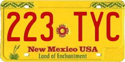 NM license plate 223TYC