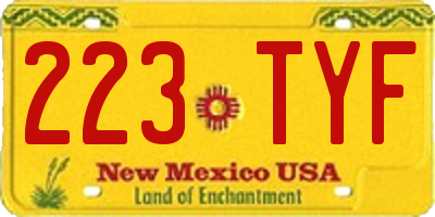 NM license plate 223TYF
