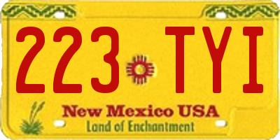 NM license plate 223TYI