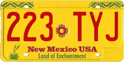 NM license plate 223TYJ