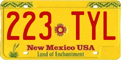 NM license plate 223TYL